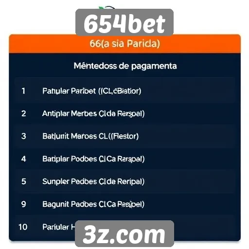 Métodos de pagamento aceitos no 654bet